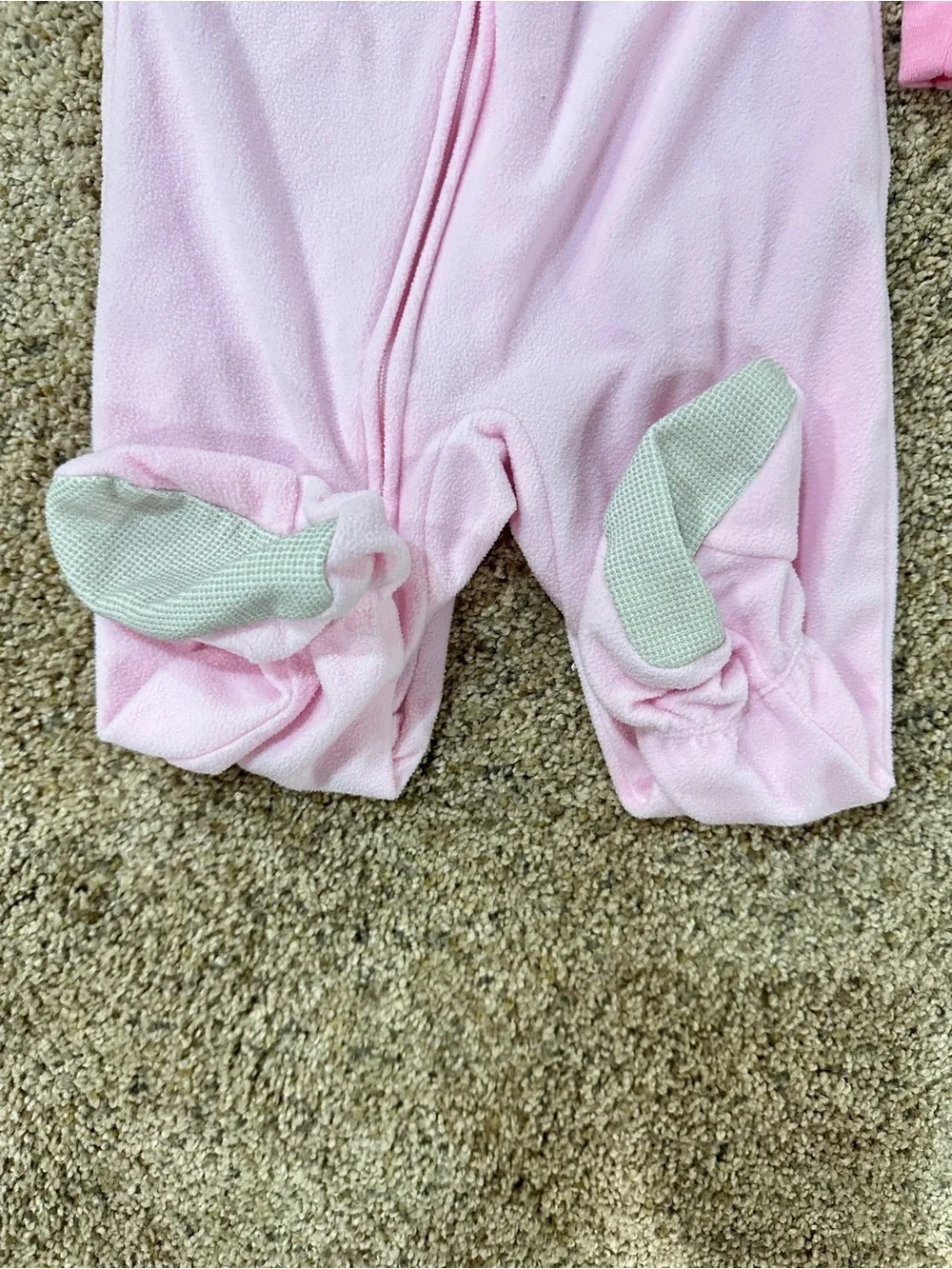 Carter's Light Pink Footed One-Piece Sleeper with Bear Applique